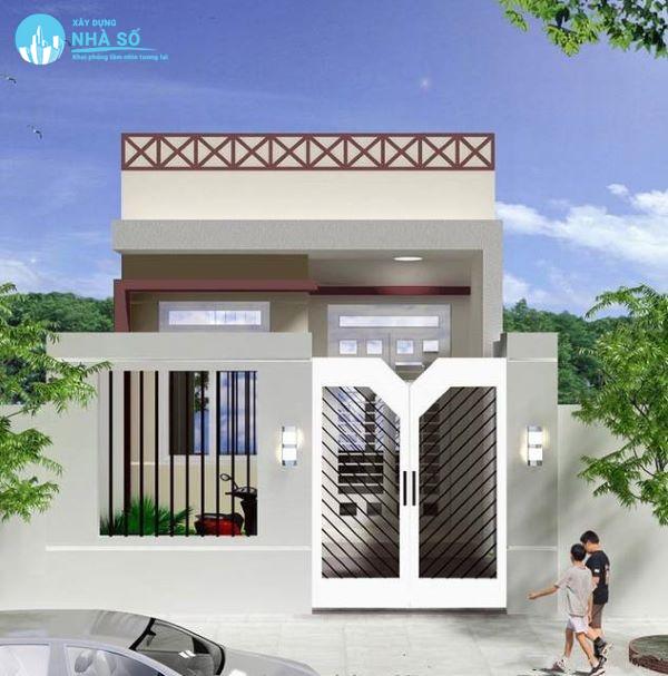 Mẫu Nhà Cấp 4 Mái Bằng 2 Phòng Ngủ theo phong cách khu dân cư