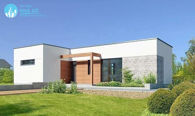 Mẫu Nhà Cấp 4 Mái Bằng Chữ L thoáng mát