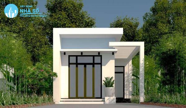 Mẫu Nhà Cấp 4 Mái Bằng Chữ L đơn giản tiện nghi