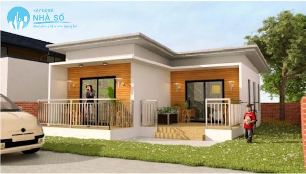 Mẫu Nhà Cấp 4 Mái Bằng 2 Phòng Ngủ tươi mới