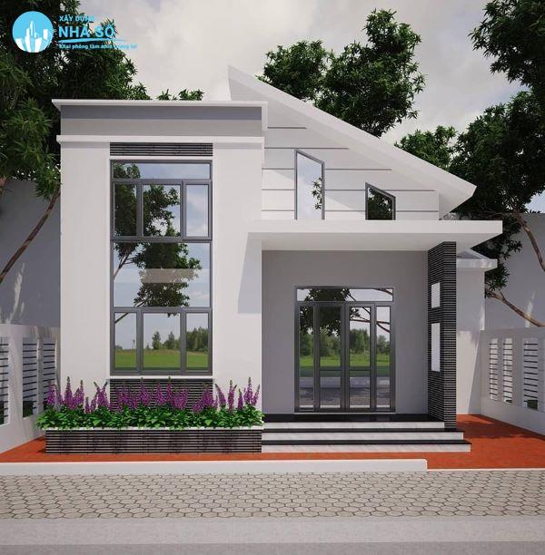 Mẫu Nhà Cấp 4 Mái Bằng 300 Triệu có gác xếp, tiện nghi