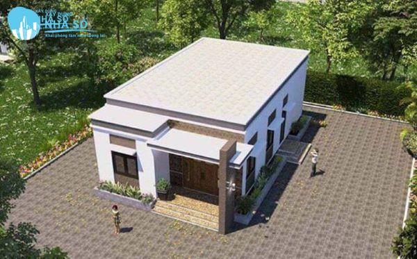 Mẫu Nhà Cấp 4 Mái Bằng 300 Triệu có sân rộng