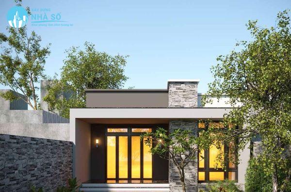 Mẫu nhà cấp 4 mái bằng 3 phòng ngủ