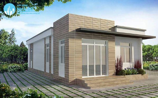Mẫu Nhà Cấp 4 Mái Bằng 2 phòng ngủ hiện đại