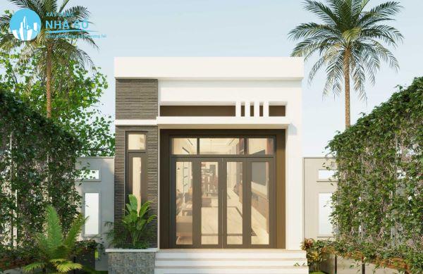 Mẫu Nhà Cấp 4 Mái Bằng 5x20 sang trọng