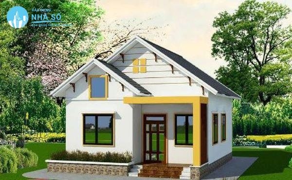 Mẫu nhà cấp 4 mái thái 2 phòng ngủ đẹp