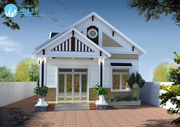 Mẫu nhà cấp 4 mái thái 2 phòng ngủ dành cho nông thôn