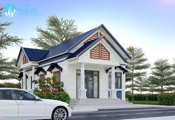 Mẫu nhà cấp 4 mái thái 2 phòng ngủ theo kiến trúc biệt thự