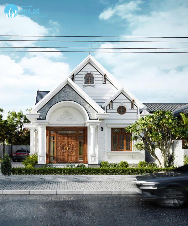 Mẫu nhà cấp 4 mái thái 3 phòng ngủ theo phong cách biệt thự