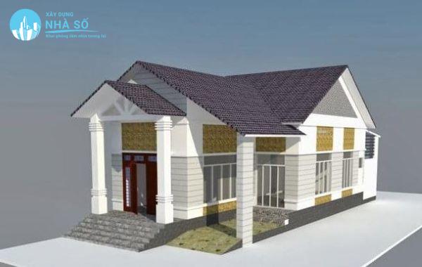 Bản phát thảo mẫu nhà cấp 4 mái thái 300 triệu