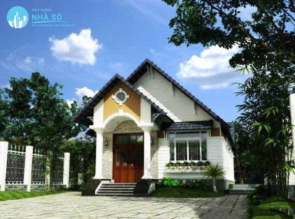 Mẫu nhà cấp 4 mái thái 4 phòng ngủ phong cách kiến trúc khu dân cư