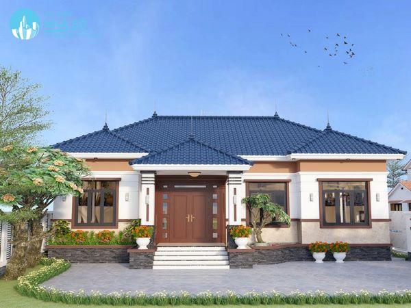 Mẫu nhà cấp 4 mái thái 4 phòng ngủ cổ kính