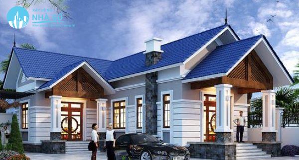 Mẫu nhà cấp 4 mái thái 4 phòng ngủ sang trọng