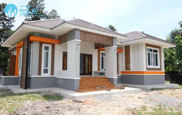 Mẫu nhà cấp 4 mái thái 4 phòng ngủ phong cách đơn giản