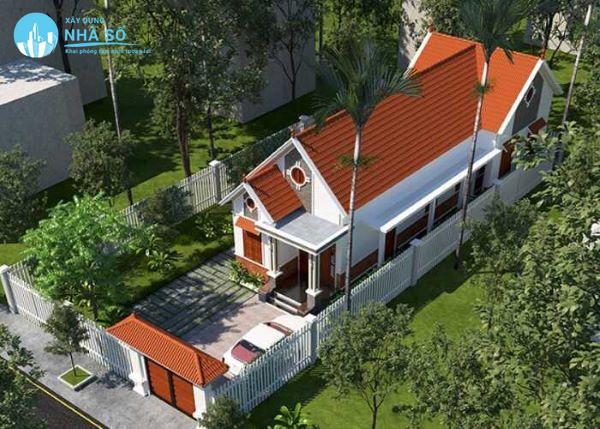 Mẫu nhà cấp 4 mái thái 5×20 có gác lửng