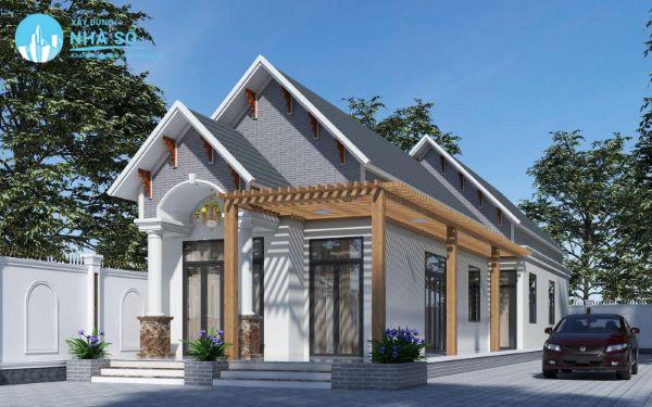 Mẫu nhà cấp 4 mái thái 5x22m phong cách sang trọng