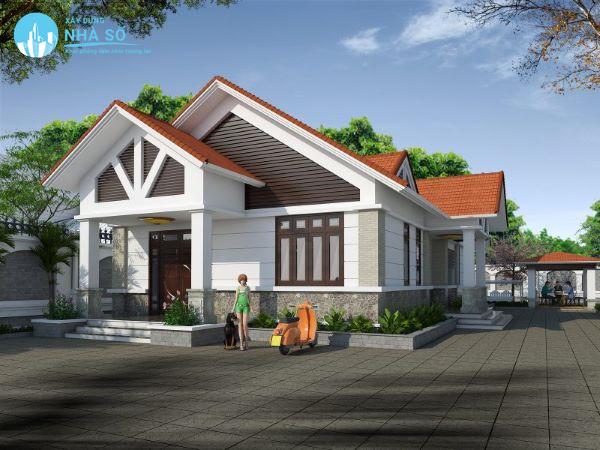 Mẫu nhà cấp 4 mái thái 650 triệu hiện đại