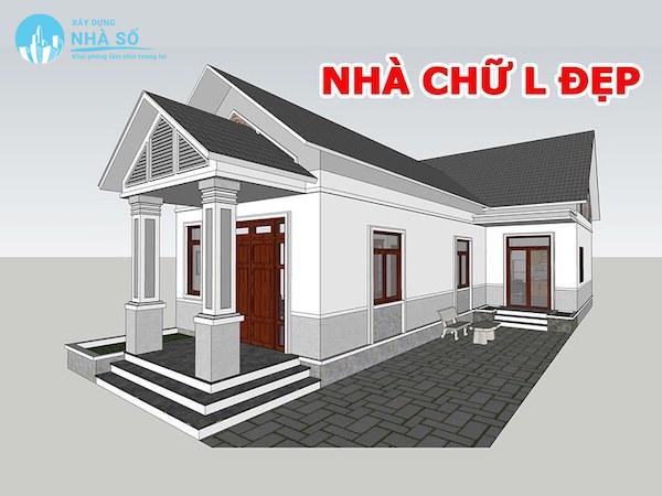 Mẫu nhà cấp 4 chữ L đẹp