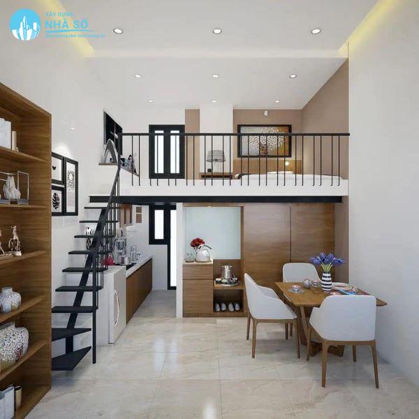 Mẫu nhà cấp 4 mái thái gác lửng 400 triệu nhỏ gọn